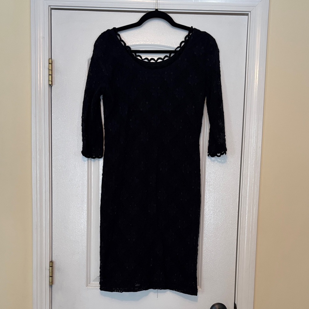 Sara Campbell Black Lace Long Sleeve Dress